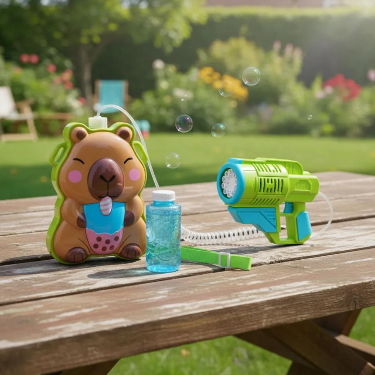 GENERICO - Pistola Lanza Burbuja De Mochila Capibara Juguete Regalo Para Niño