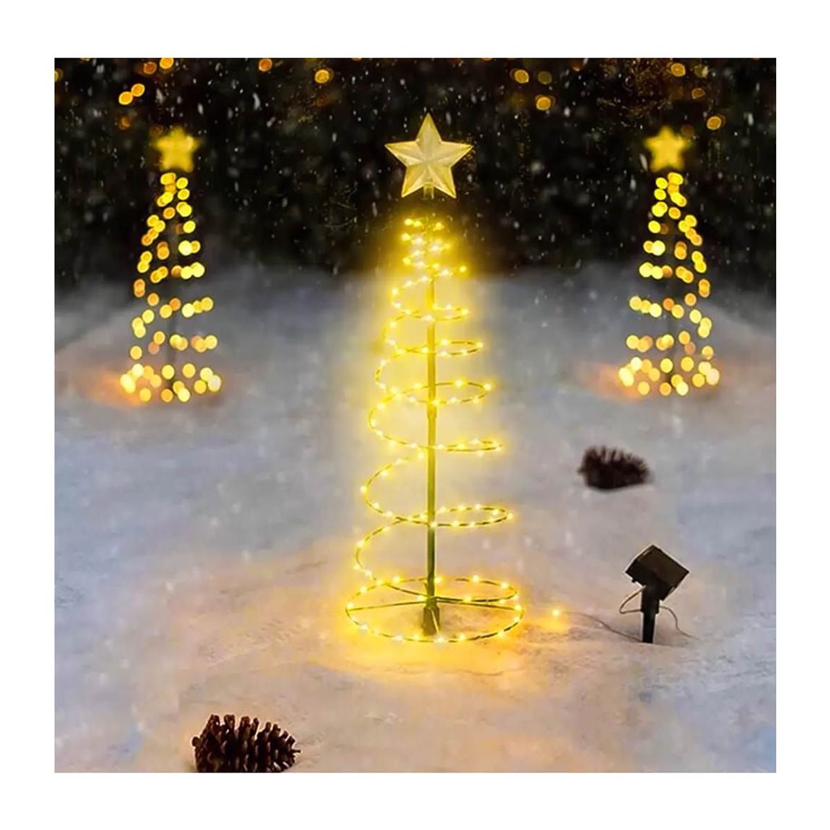 GENERICO - Luz Solar para Árbol de Navidad en Espiral con Estrella 76 cm