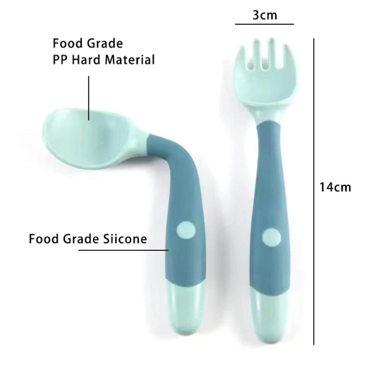 GENERICO - Set De Cuchara Tenedor Flexibles De Silicona Para Bebes