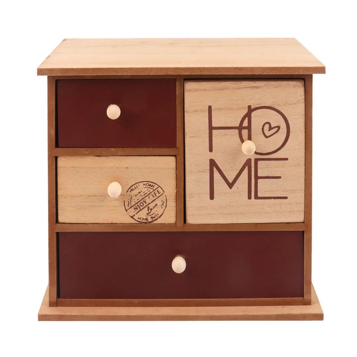 TOPSOC - Mini Cajonera Madera Home 24x21x11 cm