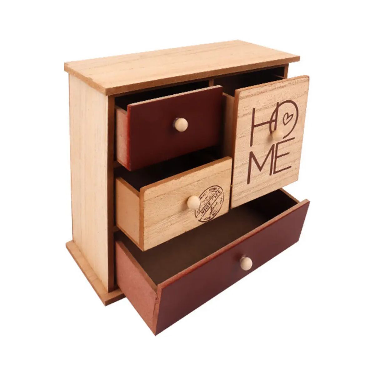 TOPSOC - Mini Cajonera Madera Home 24x21x11 cm
