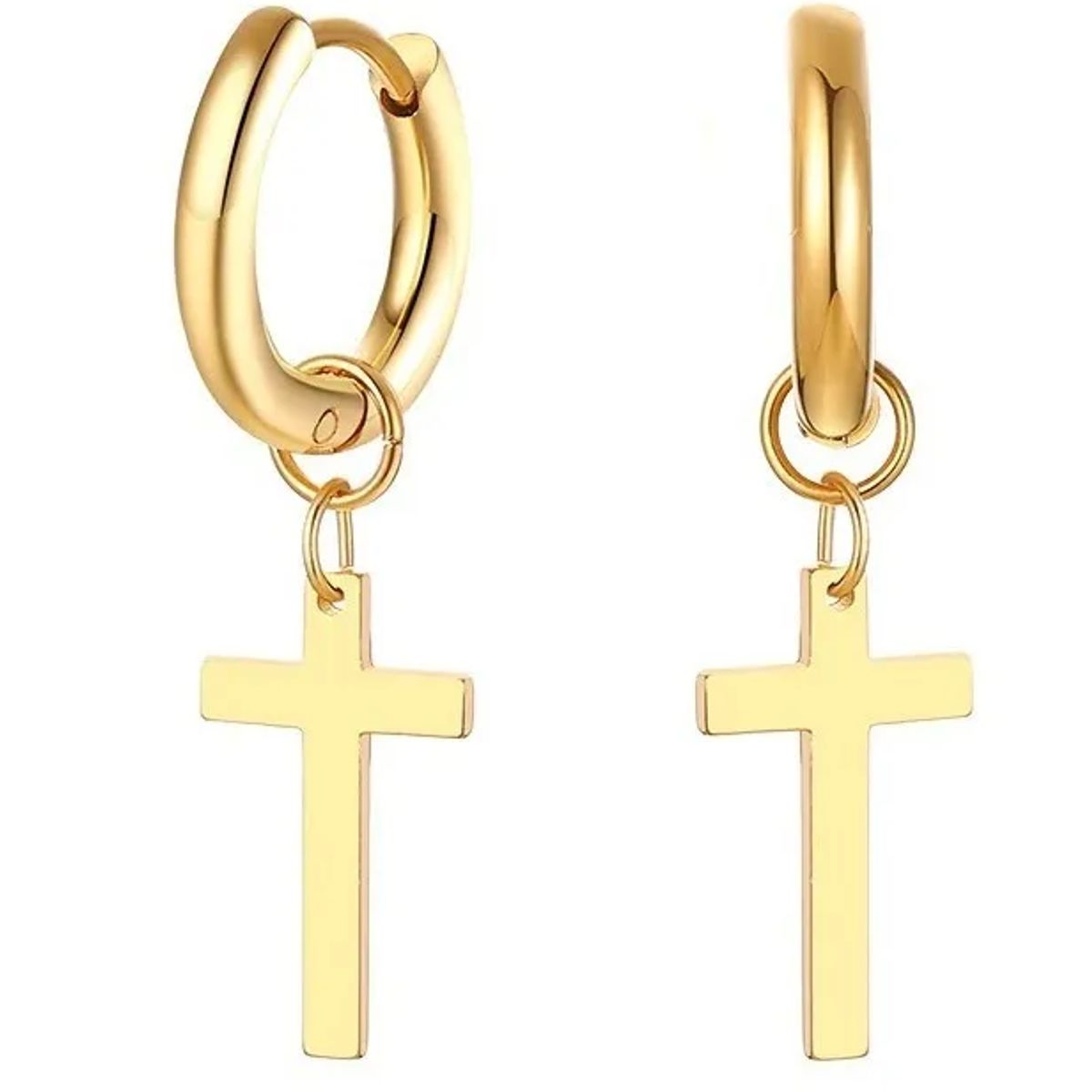 GENERICO - Aros Punk Cruz Gold Space Hombre Mujer Royal Madriz