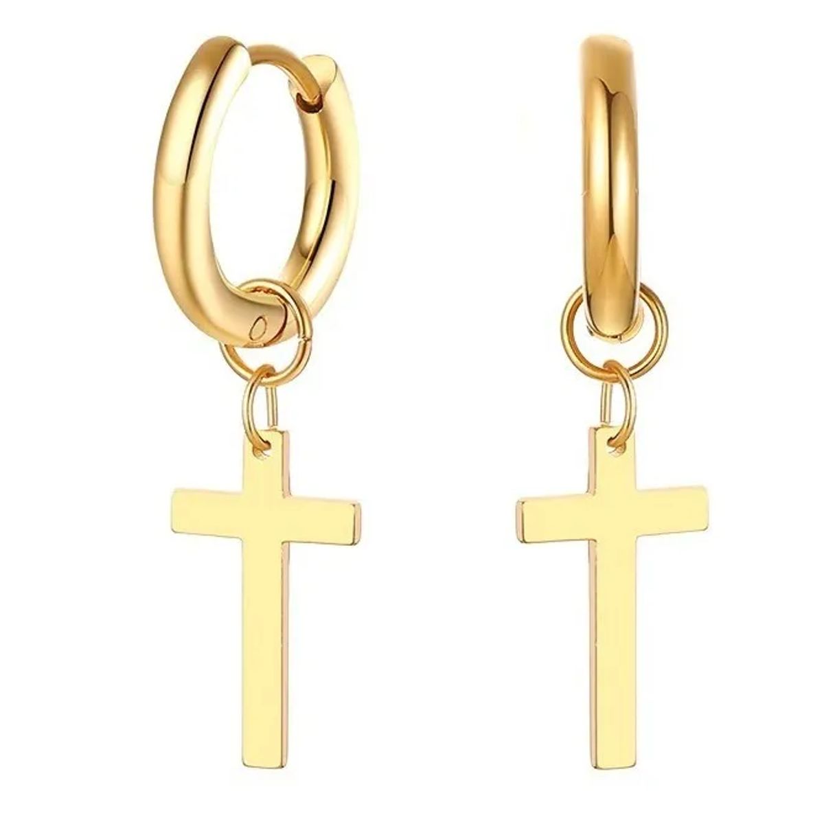 GENERICO - Aros Punk Cruz Gold Space Hombre Mujer Royal Madriz