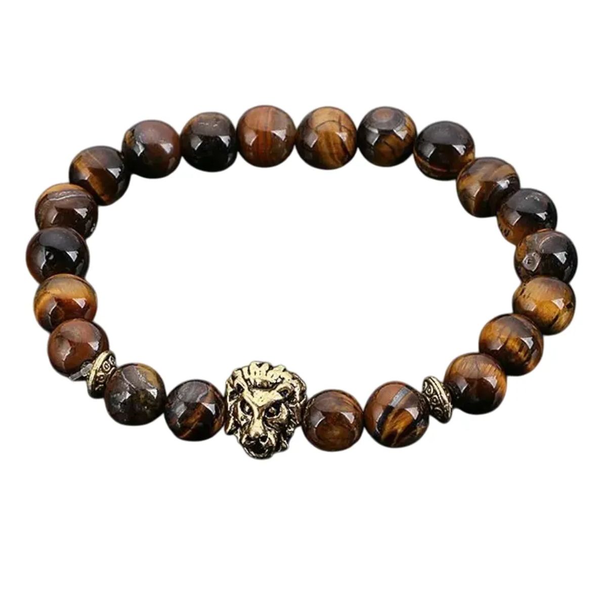 GENERICO - Pulsera De Piedra Ojo De Tigre Leon Hombre Mujer Elegante Royal Madriz