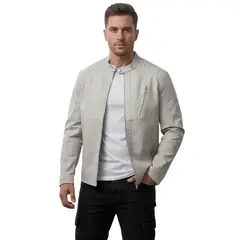 D'JOE - Chaqueta Ecocuero Biker Hombre Berlin