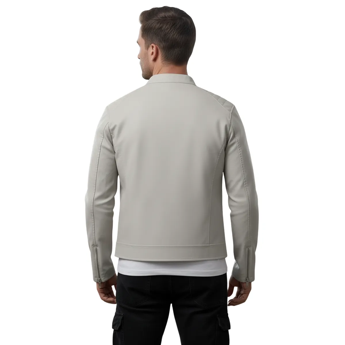 D'JOE - Chaqueta Ecocuero Biker Hombre Berlin