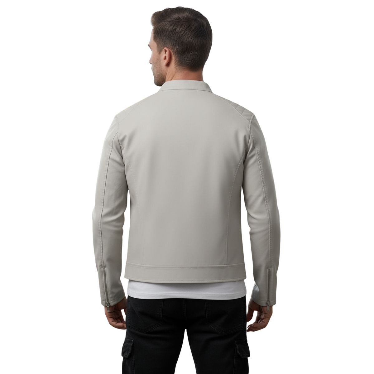 D'JOE - Chaqueta Ecocuero Biker Hombre Berlin