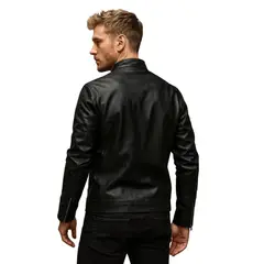 D'JOE - Chaqueta Ecocuero Biker Hombre Berlin