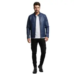 D'JOE - Chaqueta Ecocuero Biker Hombre Berlin