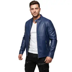 D'JOE - Chaqueta Ecocuero Biker Hombre Berlin