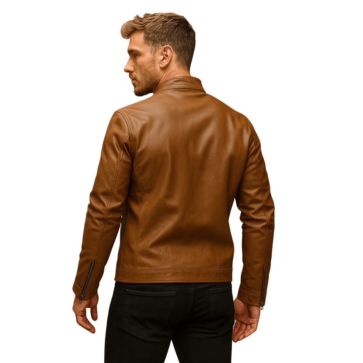D'JOE - Chaqueta Ecocuero Biker Hombre Berlin