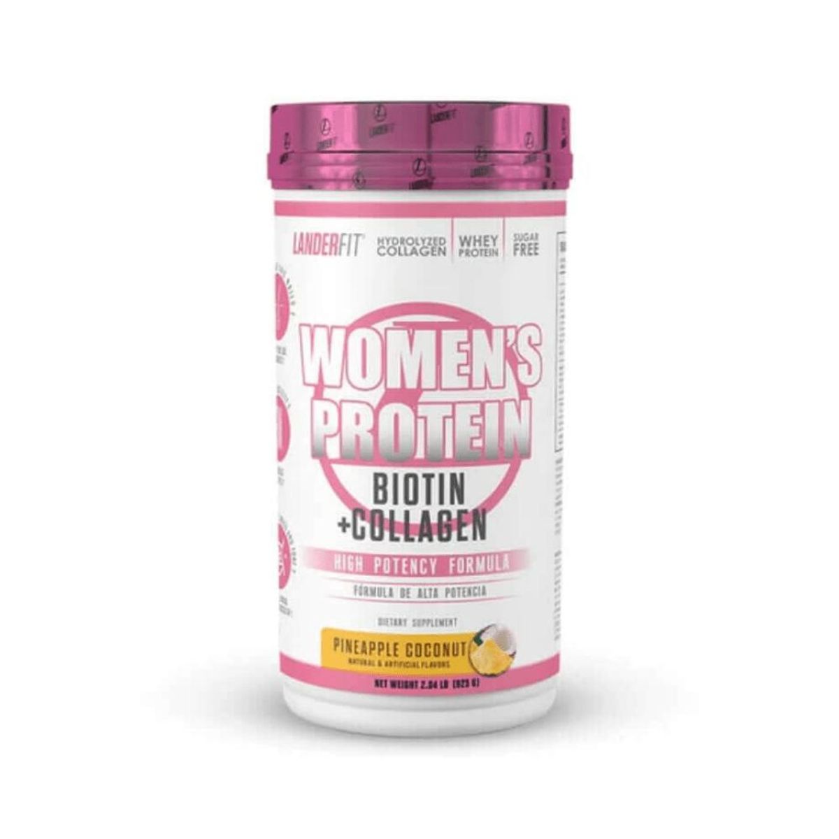 LANDERFIT - Women’s Protein + Biotin 2 lbs - Piña Coconut
