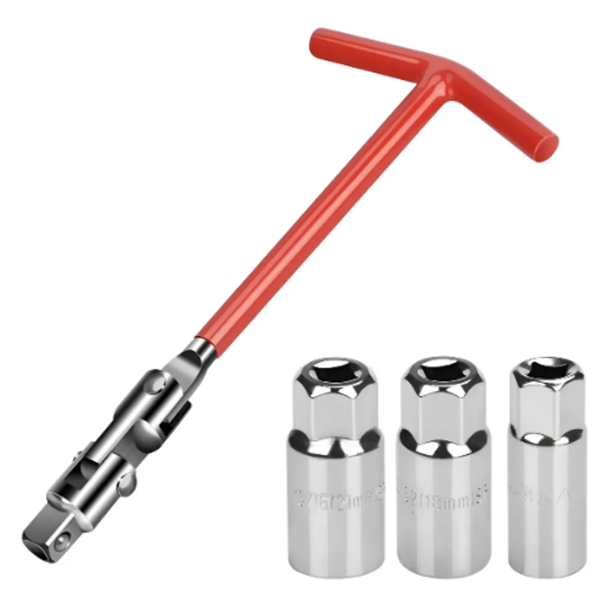 GENERICO - Kit Llave Saca Bujías 4 Piezas 16mm 18mm 21mm