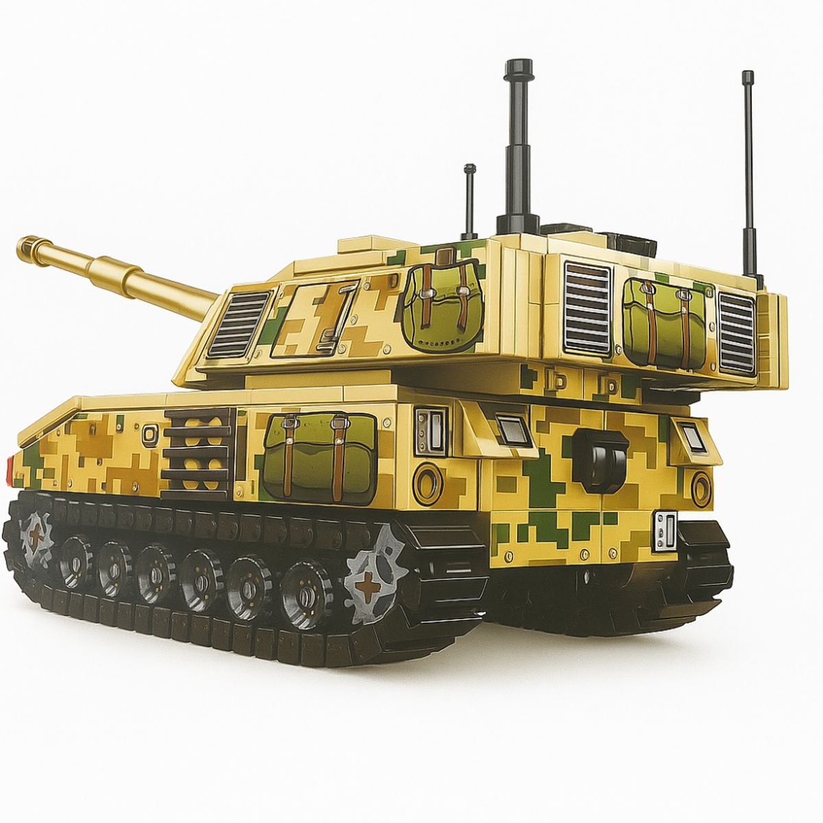 WARRIOR - Tanque Militar Dorado Bloques de Construcción 478 pcs