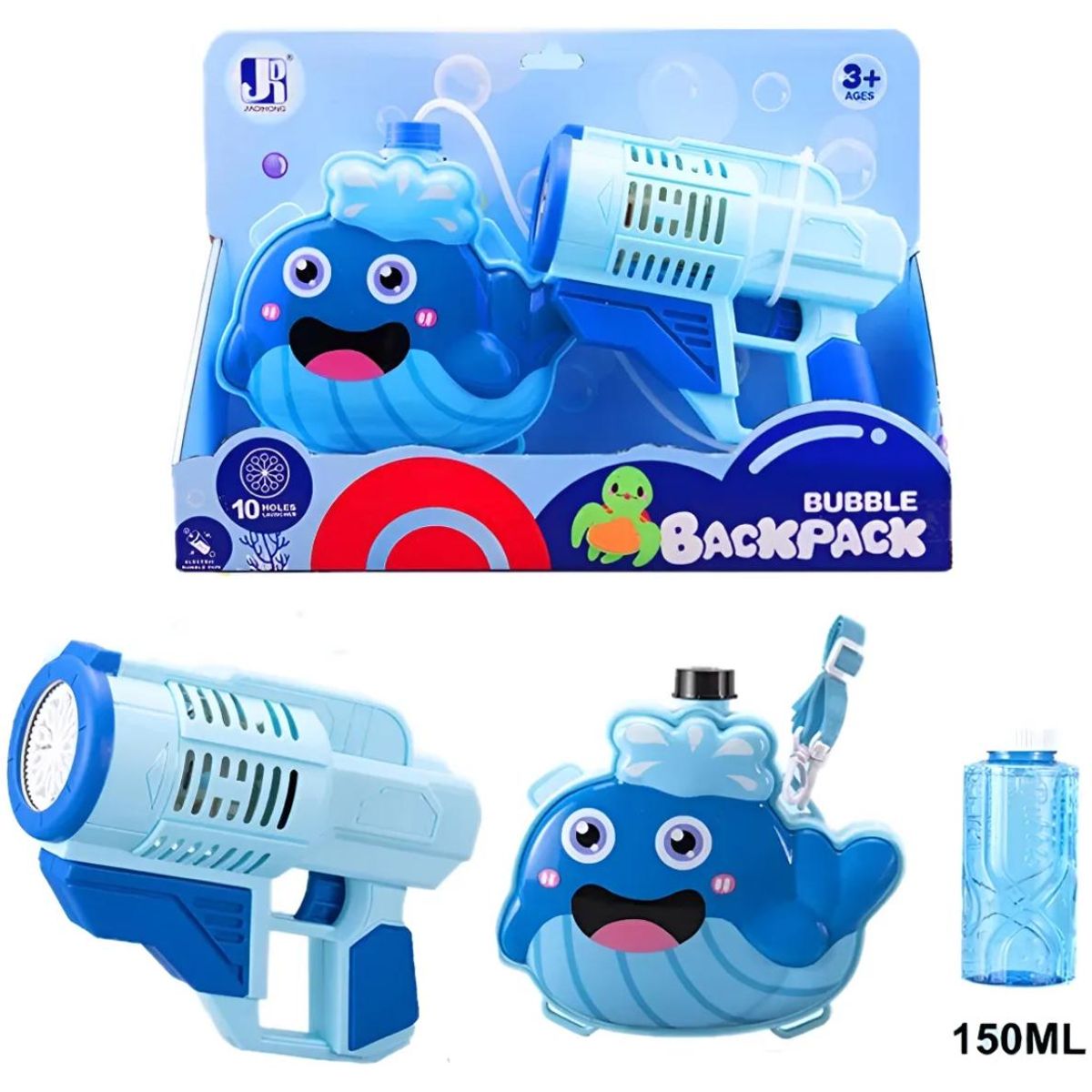 GENERICO - Pistola Lanza Burbuja Mochila Ballena Juguete Regalo Para Niños