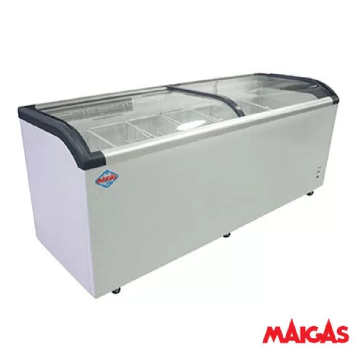 MAIGAS - Congelador Tipo Isla Tapa Vidrio Curvo 654 Litros Maigas