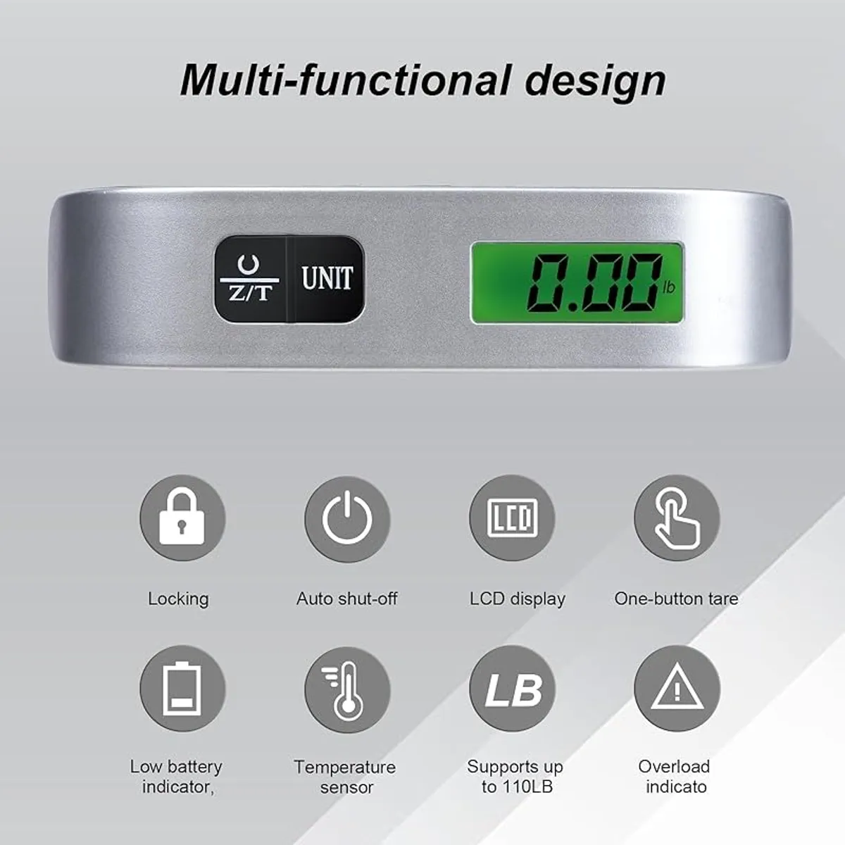 EVERSO - Pesa Balanza Digital Maleta Para Colgar Hasta 50kg