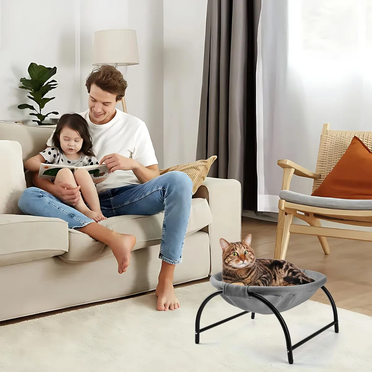 EVERSO - Cama Hamaca Elevada Para Mascotas Gatos Desmontable 45cm