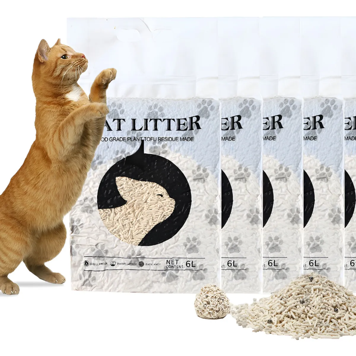 EVERSO - Arena Para Gatos De Tofu Biodegradable 20kg  Pack 10 X 2kg