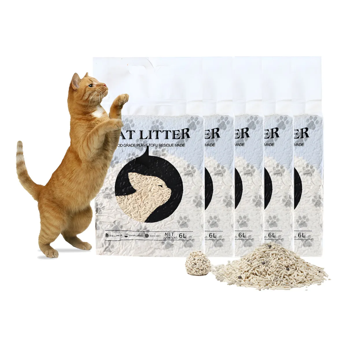 EVERSO - Arena Para Gatos De Tofu Biodegradable 20kg  Pack 10 X 2kg