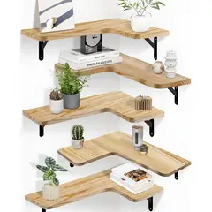 EVERSO - Kit X5 Repisas Flotantes Esquina De Pared Estantes Para Baño