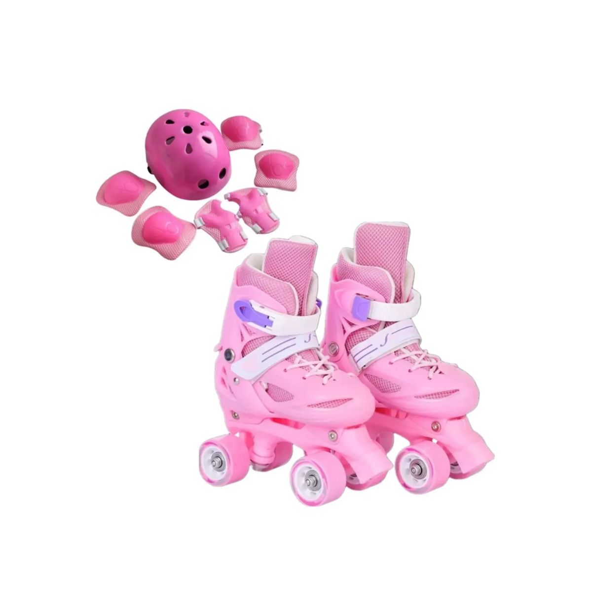 GENERICO - Patines 4 ruedas NiñaS Más Protectores Y Casco