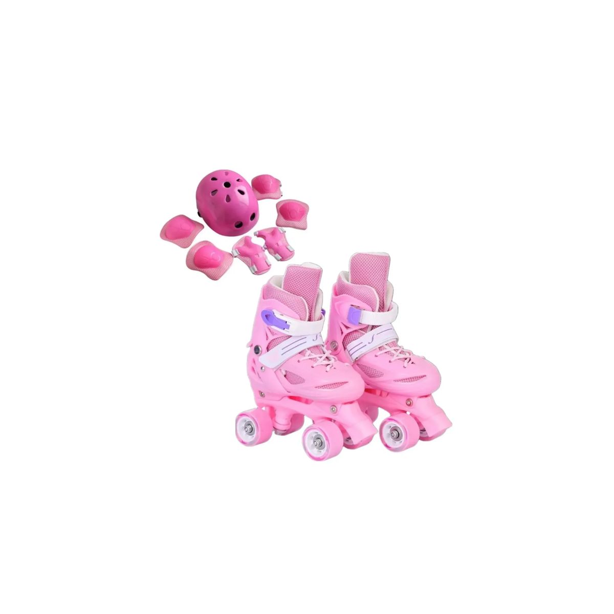 GENERICO - Patines 4 ruedas NiñaS Más Protectores Y Casco