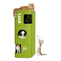 EVERSO - Torre De Árbol Casa Rascador Para Gatos Con Túnel Y Juguete