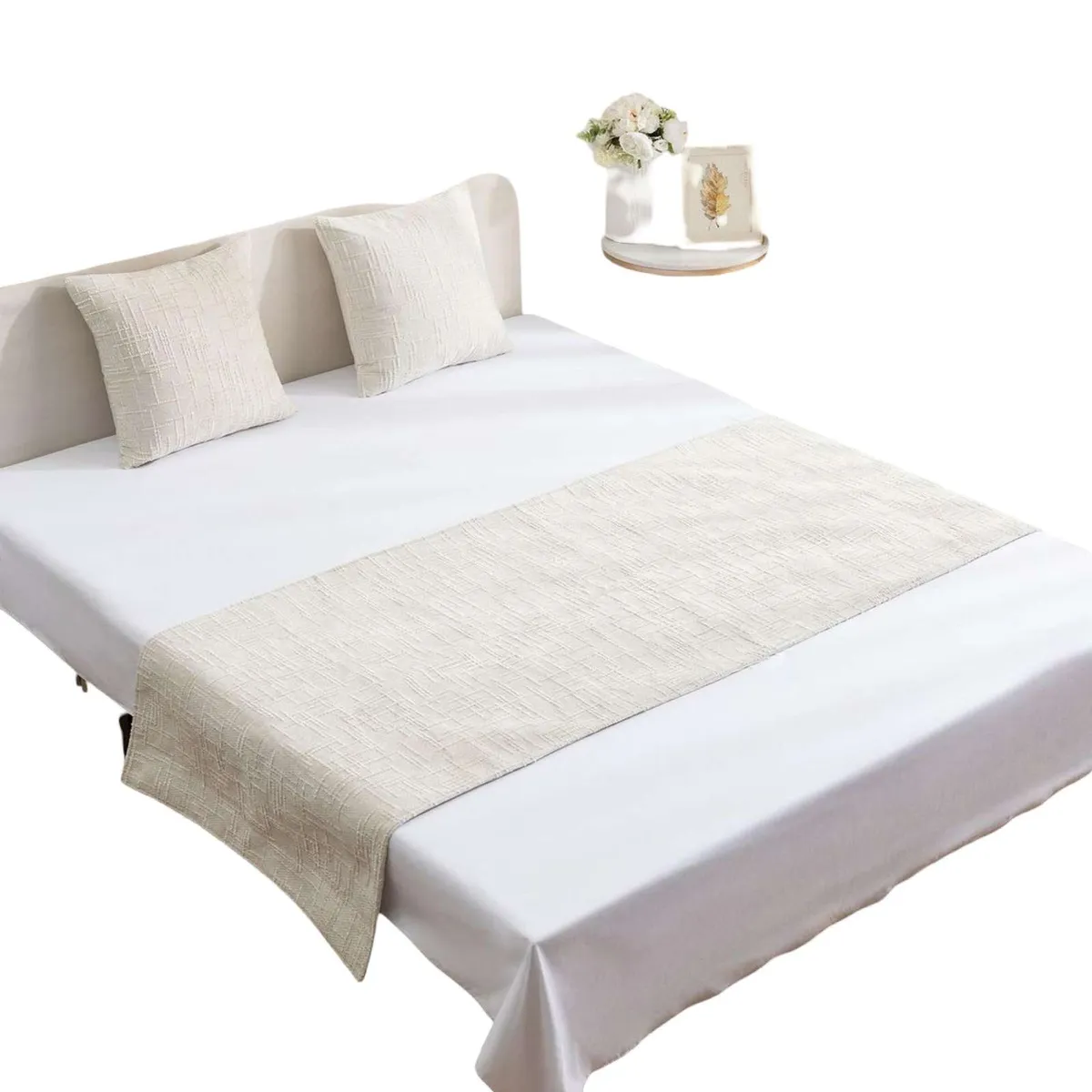 GENERICO - PIECERA MAS 2 FUNDAS MODELO CHENILLE BEIGE CLARO