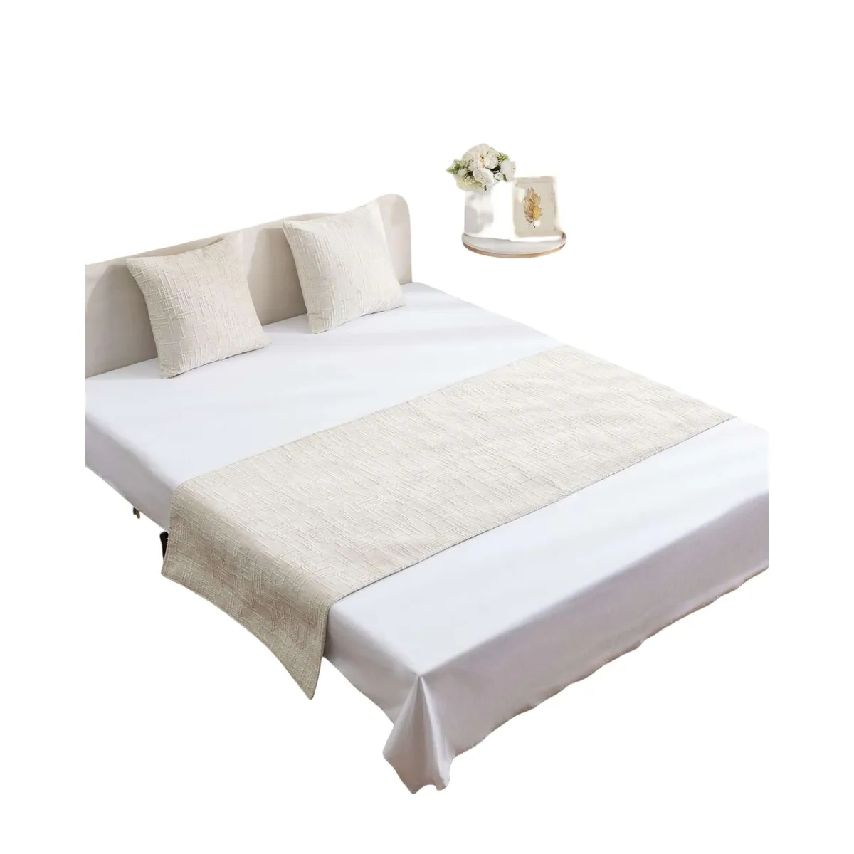 GENERICO - PIECERA MAS 2 FUNDAS MODELO CHENILLE BEIGE CLARO