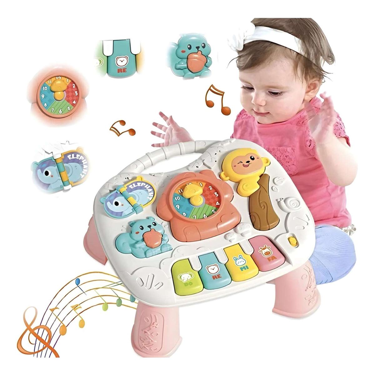 GENERICO - Mesa Interactiva Para Bebé Con Luz Y Sonido ROSA