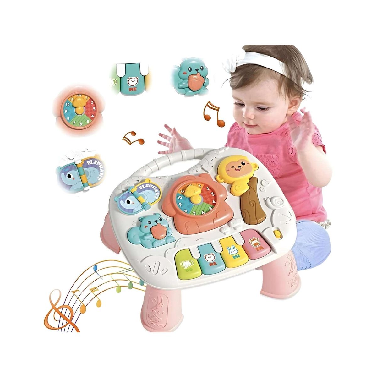 GENERICO - Mesa Interactiva Para Bebé Con Luz Y Sonido ROSA