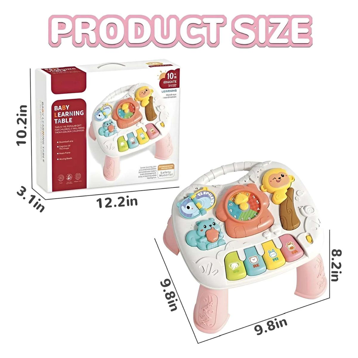 GENERICO - Mesa Interactiva Para Bebé Con Luz Y Sonido ROSA