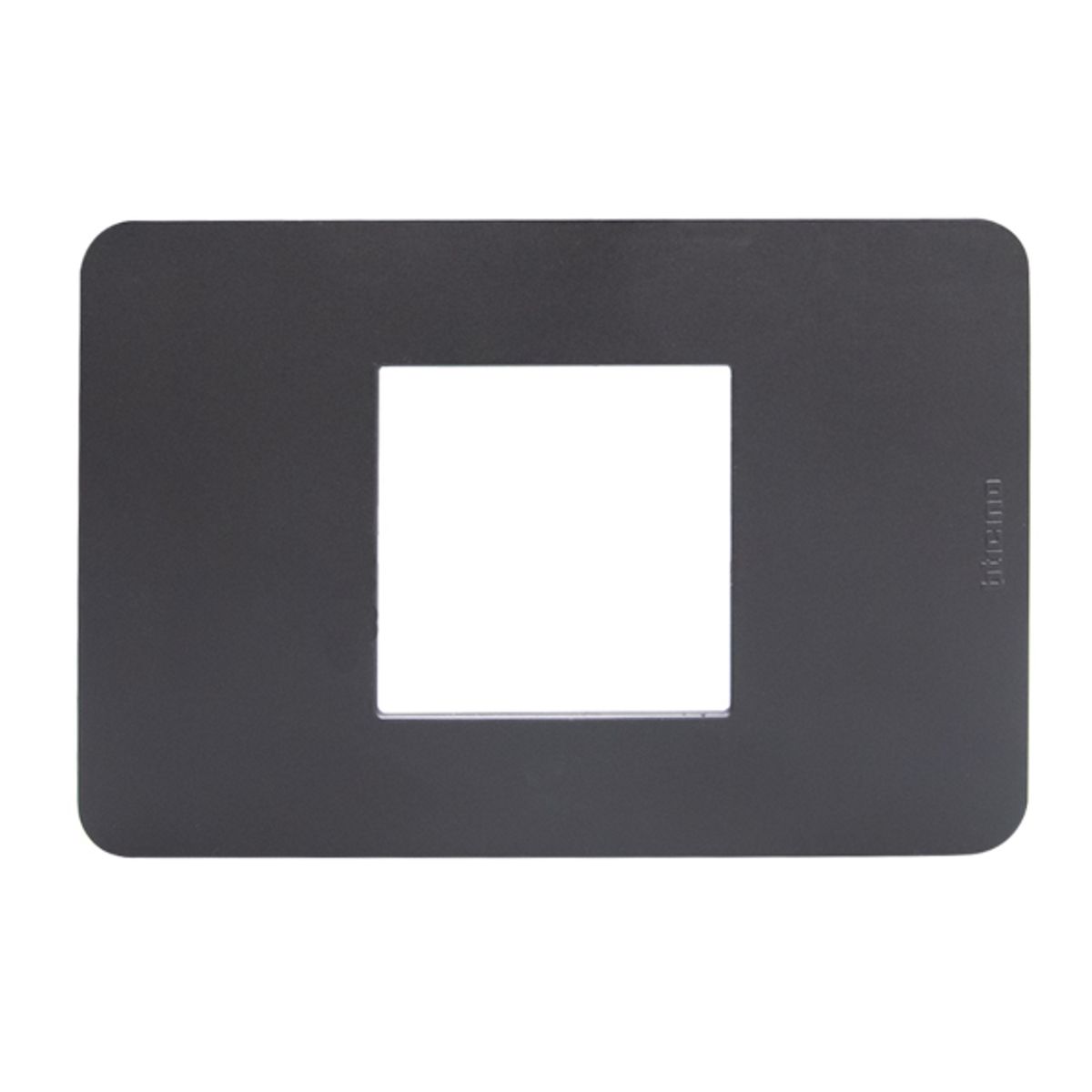 BTICINO - Placa 2 Puestos Centrado Bticino Negro Matix Go
