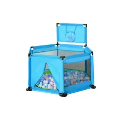GENERICO - Corral Para Bebe Con Seguridad Pelotas Y Aro De Basquet