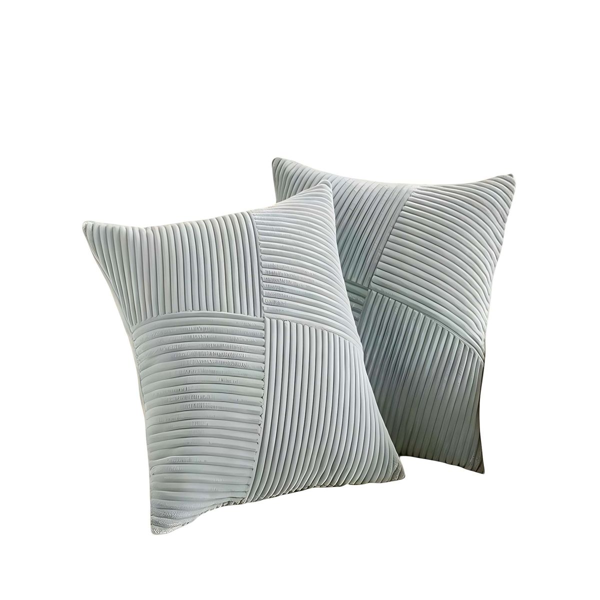 GENERICO - PACK DE 2 FUNDAS DE COJIN FELPA CELESTE