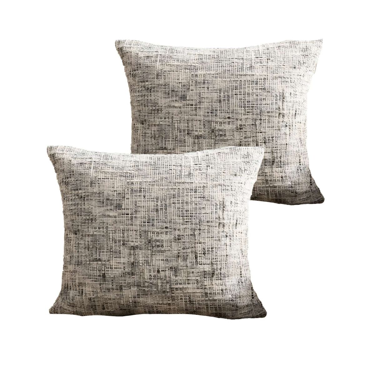 GENERICO - PACK DE 2 FUNDAS DE COJIN CHENILLE GRIS