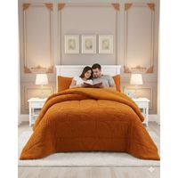 CUBRECAMA DE INVIERNO PREMIUM CON CHIPORRO KING NARANJA