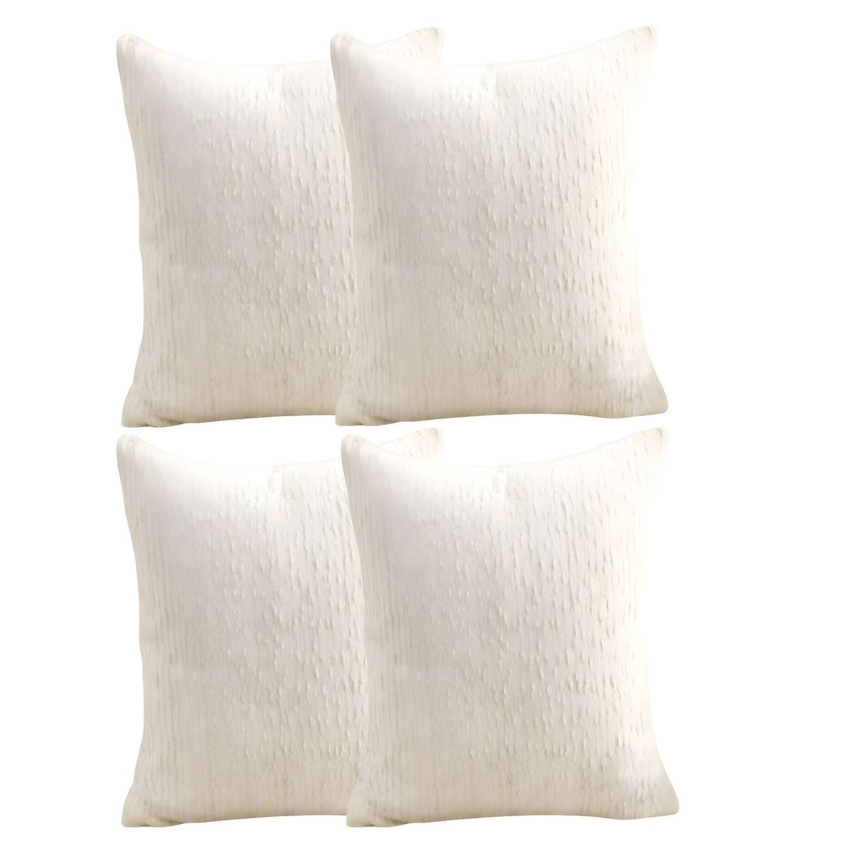 GENERICO - PACK DE 4 FUNDAS DE COJIN CHENILLE LINEA BLANCO