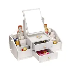 GENERICO - ORGANIZADOR DE MAQUILLAJE CON ESPEJO RECTANGULAR..