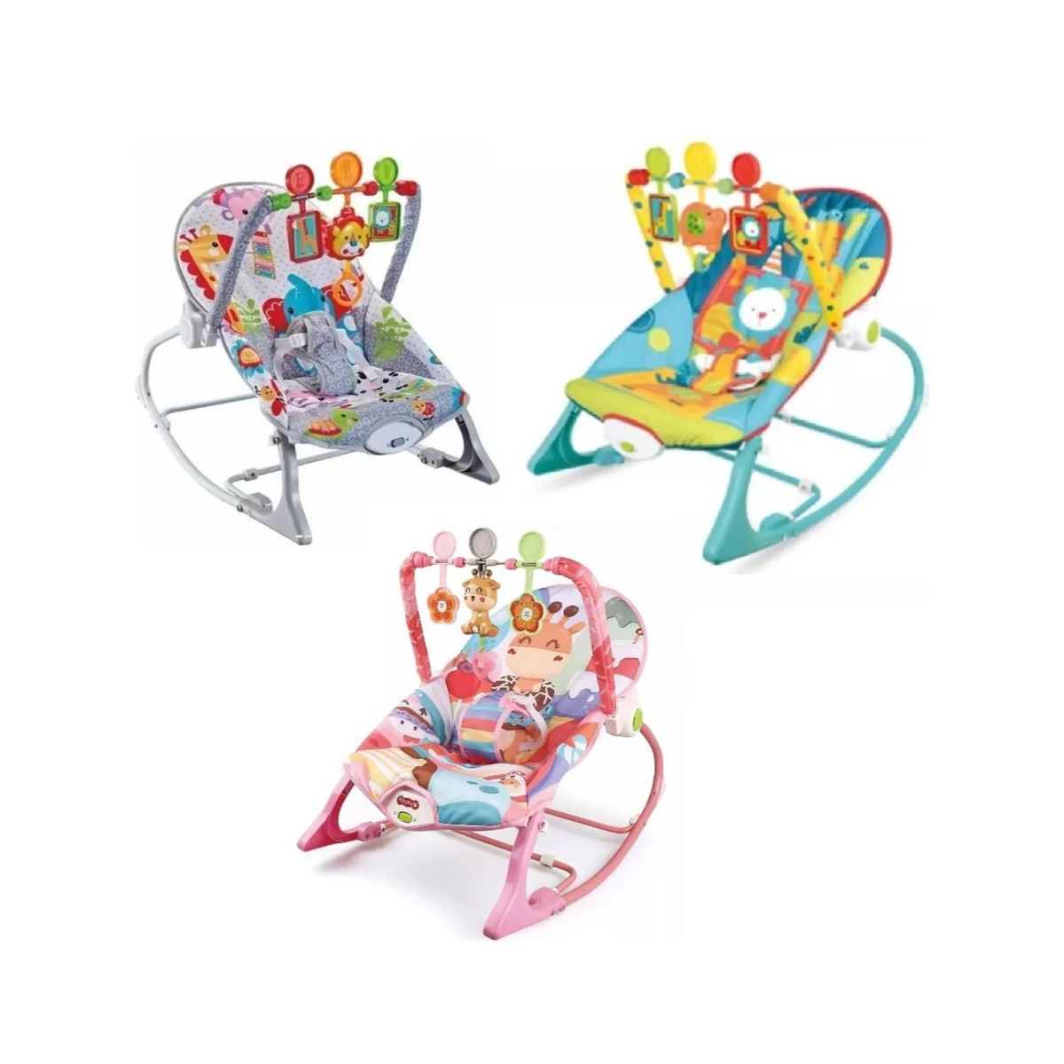 GENERICO - Silla Mecedora Interactiva Con Sonidos Azul Infantil