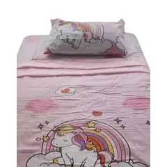 GENERICO - SABANA INFANTIL PLAZA Y MEDIA UNICORNIO NIÑA