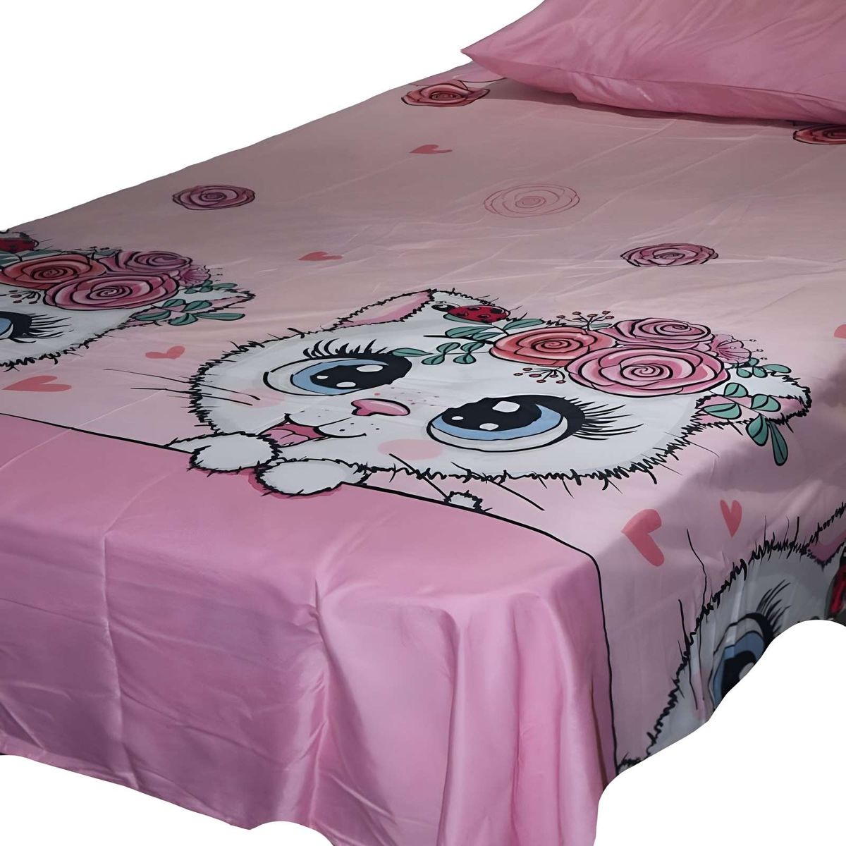 GENERICO - SABANA INFANTIL PLAZA Y MEDIA GATITO NIÑA