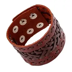 GENERICO - Pulsera De Cuero Cafe Moda Hombre Mujer Royal Madriz