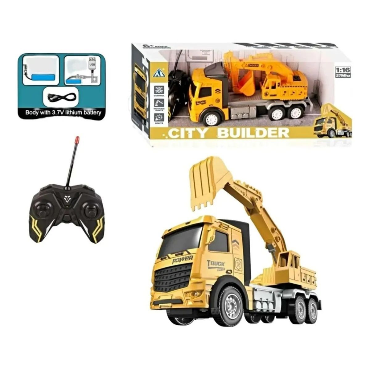 GENERICO - EXCAVADORA RECARGABLE CON CONTROL REMOTO