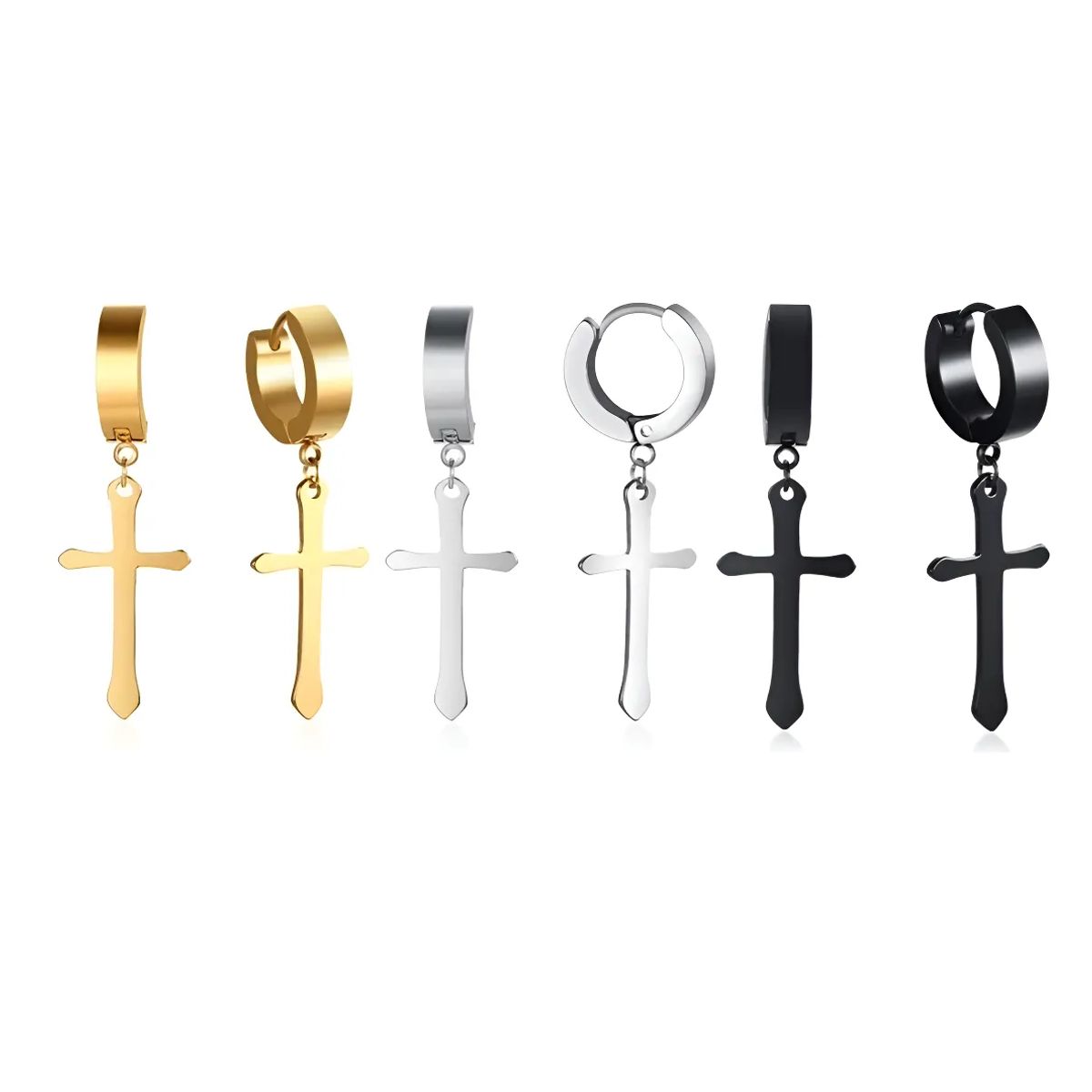 GENERICO - Aros Cruz Hombre Mujer Manba Earing Moda Royal Madriz