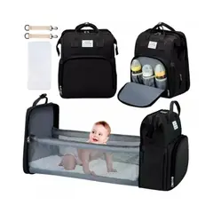 GENERICO - Pañalera 3 En 1 Mochila Cuna 25x40cm Mudador Portatil Bebes