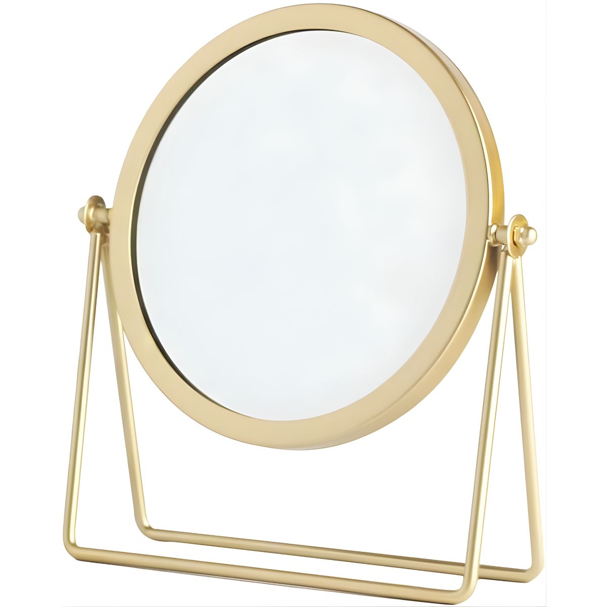 GENERICO - Espejo Escritorio De Mesa Decorativo Marco Metal Dorado