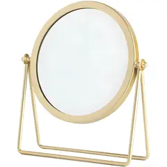 GENERICO - Espejo Escritorio De Mesa Decorativo Marco Metal Dorado