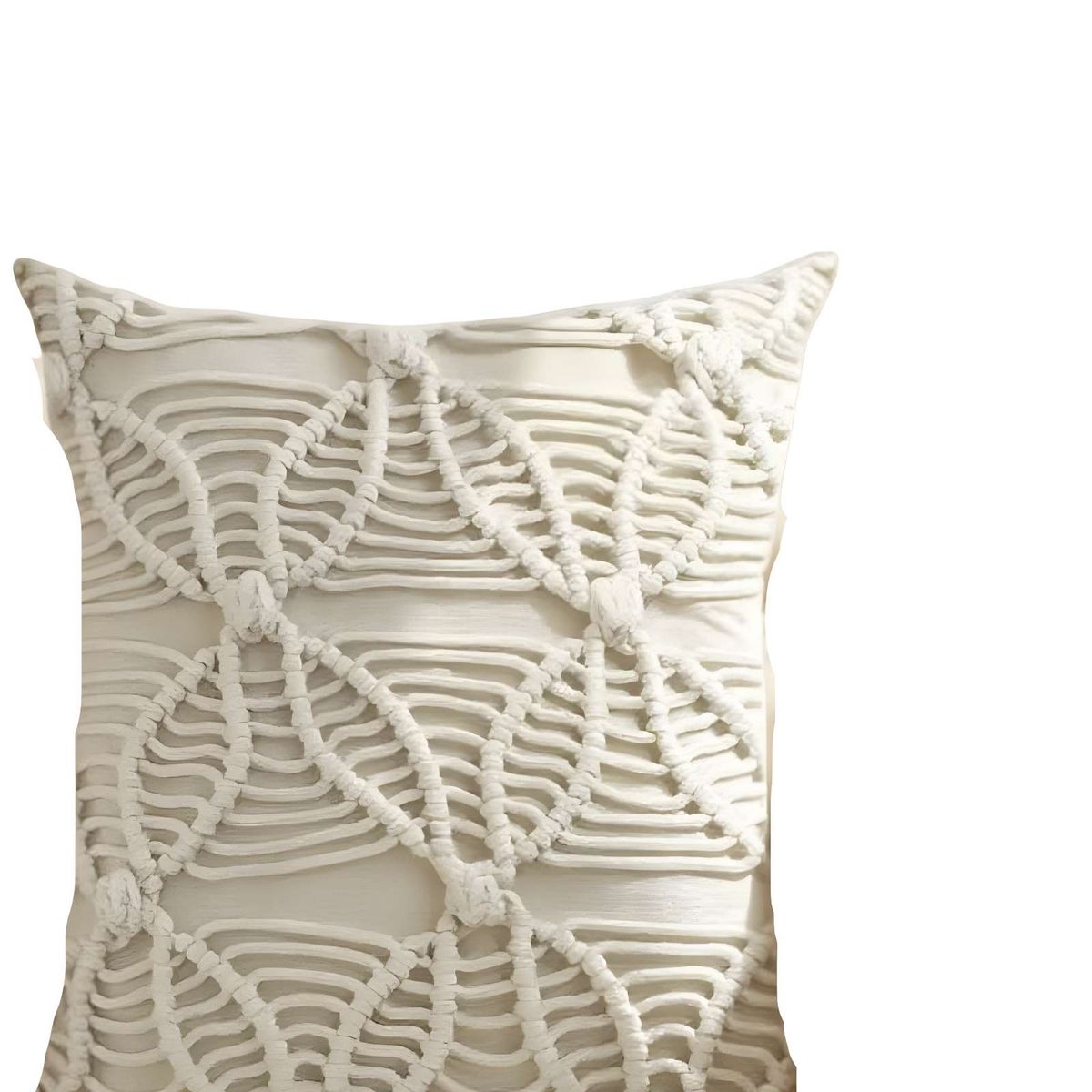 GENERICO - PACK DE 4 FUNDAS DE COJIN ESTILO BOHEMIO 45X45 CM BLANCO 04